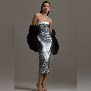 RHODE Lisa Sequin Midi Dress NWT